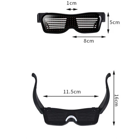 HAPPYSHOPPING SL004 Lunettes Lumineuses LED Polychromes Connexion Bluetooth / 31 Types D'animation / Texte DIY / Mode Musique 2 HAPPYSHOPPING SL004 Lunettes Lumineuses LED Polychromes Connexion Bluetooth / 31 Types D'animation / Texte DIY / Mode Musique – Image 2