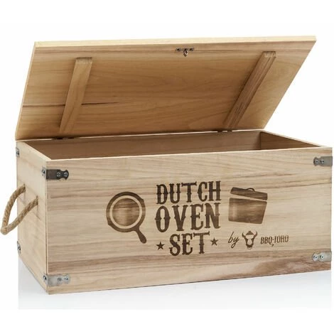 BBQ-Toro Dutch Oven Set Dans Une Boîte En Bois (10 Pièces) | Fonte - Déjà Brûlé 2 BBQ-Toro Dutch Oven Set Dans Une Boîte En Bois (10 Pièces) | Fonte - Déjà Brûlé – Image 2