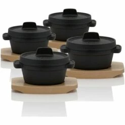 BBQ-Toro Mini Dutch Oven (4 Pièces) | Ø 11 Cm - Rond | Pot De Service En Fonte