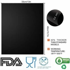 LangRay Tapis De Cuisson Barbecue, Set De 6 Feuille De Cuisson Pour Barbecue Et Four - 40*33 Cm Anti-adhérent De BBQ Et Feuilles De Cuisson Réutilisable Pour Les Barbecue à Gaz, Charbon Ou électriques - Noir 7 LangRay Tapis De Cuisson Barbecue, Set De 6 Feuille De Cuisson Pour Barbecue Et Four - 40*33 Cm Anti-adhérent De BBQ Et Feuilles De Cuisson Réutilisable Pour Les Barbecue à Gaz, Charbon Ou électriques - Noir -Accessoires de barbecue Soldes 28210233 3