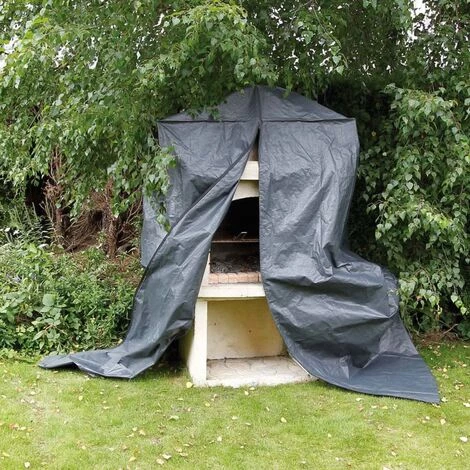 Nature Housse De Protection Pour Barbecue De Maçonnerie 253x128x80 Cm - Noir 2 Nature Housse De Protection Pour Barbecue De Maçonnerie 253x128x80 Cm - Noir – Image 2