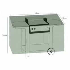 TITANIUM Housse De Protection Pour Barbecue Rectangulaire 130 X 70 X 100 Cm - Noir