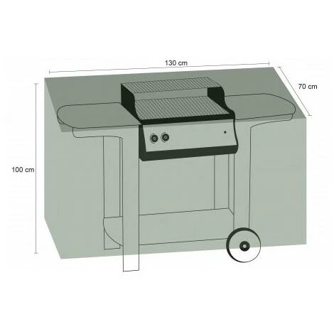 TITANIUM Housse De Protection Pour Barbecue Rectangulaire 130 X 70 X 100 Cm - Noir 1 TITANIUM Housse De Protection Pour Barbecue Rectangulaire 130 X 70 X 100 Cm - Noir