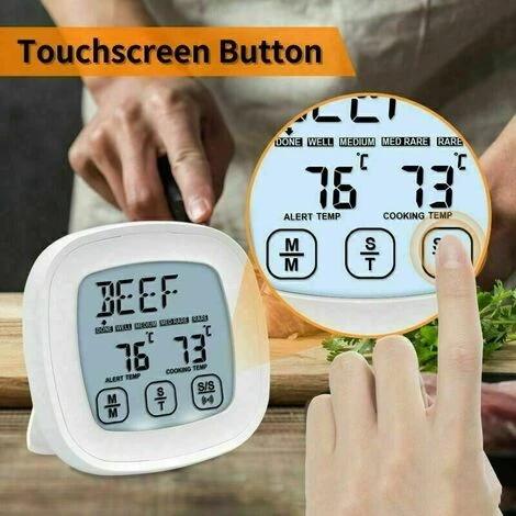 THSINDE Thermomètre De Cuisine Numérique, Avec Sonde Grand Écran LCD Minuteur Et Température Préréglée Thermomètres Pour Cuisson Au Four, Le Barbecue Et La Viande 3 THSINDE Thermomètre De Cuisine Numérique, Avec Sonde Grand Écran LCD Minuteur Et Température Préréglée Thermomètres Pour Cuisson Au Four, Le Barbecue Et La Viande – Image 3