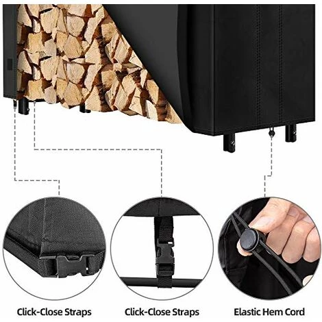 Amagabeli, Grande Capacité 122cm X 61cm X 107cm 600D ,Oxford Couvercle De Support De Bois De Chauffage, étanche Extérieur Housse De Protection ,pour Porte-bûches De Bois De Chauffage ,Résistant Aux UV 4 Amagabeli, Grande Capacité 122cm X 61cm X 107cm 600D ,Oxford Couvercle De Support De Bois De Chauffage, étanche Extérieur Housse De Protection ,pour Porte-bûches De Bois De Chauffage ,Résistant Aux UV – Image 4