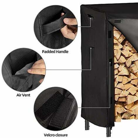 Amagabeli, Grande Capacité 122cm X 61cm X 107cm 600D ,Oxford Couvercle De Support De Bois De Chauffage, étanche Extérieur Housse De Protection ,pour Porte-bûches De Bois De Chauffage ,Résistant Aux UV 5 Amagabeli, Grande Capacité 122cm X 61cm X 107cm 600D ,Oxford Couvercle De Support De Bois De Chauffage, étanche Extérieur Housse De Protection ,pour Porte-bûches De Bois De Chauffage ,Résistant Aux UV – Image 5