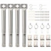ASUPERMALL Universel Reglable Remplacement Barbecue A Gaz En Acier Inoxydable Grill Straight Pipe Bruleur Tube, 4Pcs