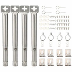 ASUPERMALL Universel Reglable Remplacement Barbecue A Gaz En Acier Inoxydable Grill Straight Pipe Bruleur Tube, 4Pcs