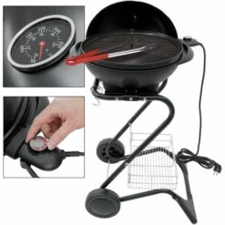 Barbecue électrique Sur Pied 2en1 BBQ Avec Couvercle Thermostat 2000W ML-Design® -Accessoires de barbecue Soldes 31106047 3