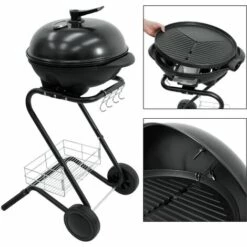Barbecue électrique Sur Pied 2en1 BBQ Avec Couvercle Thermostat 2000W ML-Design® -Accessoires de barbecue Soldes 31106047 4