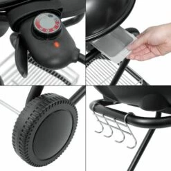 Barbecue électrique Sur Pied 2en1 BBQ Avec Couvercle Thermostat 2000W ML-Design® -Accessoires de barbecue Soldes 31106047 5