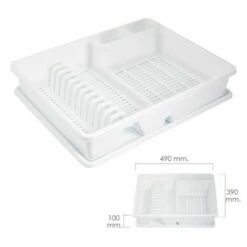 ORYX Piastre Rettangolari Di Scarico Con Vassoio Antigoccia In Plastica 49x39x10 (h) Cm.