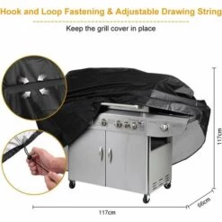 BEARSU Bâche Barbecue Housse De Protection BBQ Imperméable Antipoussière, Couverture De Grill Anti -UV Anti-vieillissement, Convient La Plupart Des Grills (145 * 61 * 117cm) 7 BEARSU Bâche Barbecue Housse De Protection BBQ Imperméable Antipoussière, Couverture De Grill Anti -UV Anti-vieillissement, Convient La Plupart Des Grills (145 * 61 * 117cm) -Accessoires de barbecue Soldes 32343613 3