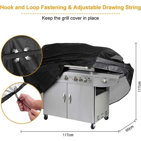BEARSU Bâche Barbecue Housse De Protection BBQ Imperméable Antipoussière, Couverture De Grill Anti -UV Anti-vieillissement, Convient La Plupart Des Grills (145 * 61 * 117cm) 3 BEARSU Bâche Barbecue Housse De Protection BBQ Imperméable Antipoussière, Couverture De Grill Anti -UV Anti-vieillissement, Convient La Plupart Des Grills (145 * 61 * 117cm) – Image 3