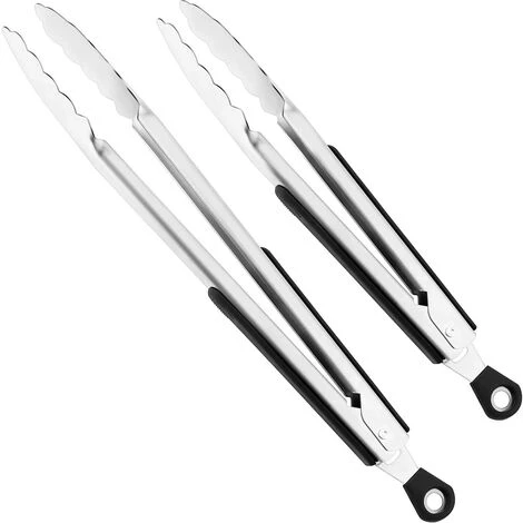 LONGZIMING Pince à Barbecue, Pinces De Cuisine En Acier Inoxydable, Avec Poignée Résistante à La Chaleur Pince, Pour Buffet Alimentaire, Salades, Grillades, Friture, Fruits, Patisserie, Set De 2, 9" Et 12" 1 LONGZIMING Pince à Barbecue, Pinces De Cuisine En Acier Inoxydable, Avec Poignée Résistante à La Chaleur Pince, Pour Buffet Alimentaire, Salades, Grillades, Friture, Fruits, Patisserie, Set De 2, 9" Et 12"