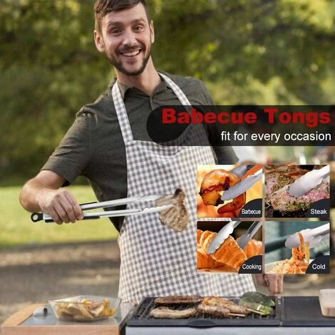 LONGZIMING Pince à Barbecue, Pinces De Cuisine En Acier Inoxydable, Avec Poignée Résistante à La Chaleur Pince, Pour Buffet Alimentaire, Salades, Grillades, Friture, Fruits, Patisserie, Set De 2, 9" Et 12" 4 LONGZIMING Pince à Barbecue, Pinces De Cuisine En Acier Inoxydable, Avec Poignée Résistante à La Chaleur Pince, Pour Buffet Alimentaire, Salades, Grillades, Friture, Fruits, Patisserie, Set De 2, 9" Et 12" – Image 4