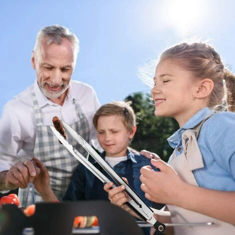 LONGZIMING Pince à Barbecue, Pinces De Cuisine En Acier Inoxydable, Avec Poignée Résistante à La Chaleur Pince, Pour Buffet Alimentaire, Salades, Grillades, Friture, Fruits, Patisserie, Set De 2, 9" Et 12" 5 LONGZIMING Pince à Barbecue, Pinces De Cuisine En Acier Inoxydable, Avec Poignée Résistante à La Chaleur Pince, Pour Buffet Alimentaire, Salades, Grillades, Friture, Fruits, Patisserie, Set De 2, 9" Et 12" – Image 5