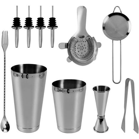 ASUPERMALL 11 Pcs Cocktail Shaker Set Avec Boston Shaker Cup Kit De Mixologie De Cocktail En Acier Inoxydable, Black Gun 11 Pcs - Black Gun 11 Pcs 2 ASUPERMALL 11 Pcs Cocktail Shaker Set Avec Boston Shaker Cup Kit De Mixologie De Cocktail En Acier Inoxydable, Black Gun 11 Pcs - Black Gun 11 Pcs – Image 2