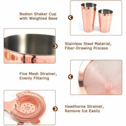 ASUPERMALL 11 Pcs Cocktail Shaker Set Avec Boston Shaker Cup Kit De Mixologie De Cocktail En Acier Inoxydable, Black Gun 11 Pcs - Black Gun 11 Pcs 7 ASUPERMALL 11 Pcs Cocktail Shaker Set Avec Boston Shaker Cup Kit De Mixologie De Cocktail En Acier Inoxydable, Black Gun 11 Pcs - Black Gun 11 Pcs -Accessoires de barbecue Soldes 33507534 3