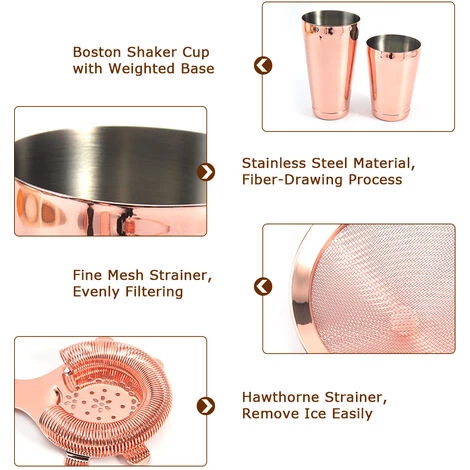 ASUPERMALL 11 Pcs Cocktail Shaker Set Avec Boston Shaker Cup Kit De Mixologie De Cocktail En Acier Inoxydable, Black Gun 11 Pcs - Black Gun 11 Pcs 3 ASUPERMALL 11 Pcs Cocktail Shaker Set Avec Boston Shaker Cup Kit De Mixologie De Cocktail En Acier Inoxydable, Black Gun 11 Pcs - Black Gun 11 Pcs – Image 3