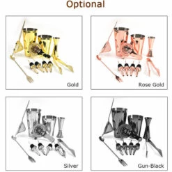 ASUPERMALL 11 Pcs Cocktail Shaker Set Avec Boston Shaker Cup Kit De Mixologie De Cocktail En Acier Inoxydable, Black Gun 11 Pcs - Black Gun 11 Pcs 8 ASUPERMALL 11 Pcs Cocktail Shaker Set Avec Boston Shaker Cup Kit De Mixologie De Cocktail En Acier Inoxydable, Black Gun 11 Pcs - Black Gun 11 Pcs -Accessoires de barbecue Soldes 33507534 4