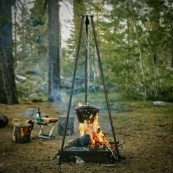 Femor Dutch Oven Gril De Trépied Capacité De Charge Du Trépied à Chaîne Réglable En Hauteur 10 Kg