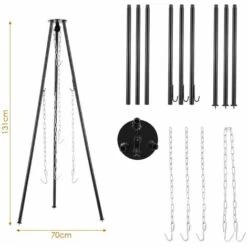 Femor Dutch Oven Gril De Trépied Capacité De Charge Du Trépied à Chaîne Réglable En Hauteur 10 Kg 8 Femor Dutch Oven Gril De Trépied Capacité De Charge Du Trépied à Chaîne Réglable En Hauteur 10 Kg -Accessoires de barbecue Soldes 34185730 4