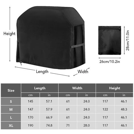 ASUPERMALL Housse De Gril Etanche, Housse De Rechaud De Camping En Tissu Oxford 420D, Housse De Gril Coupe-Vent Et Indechirable, 170X61X117Cm 3 ASUPERMALL Housse De Gril Etanche, Housse De Rechaud De Camping En Tissu Oxford 420D, Housse De Gril Coupe-Vent Et Indechirable, 170X61X117Cm – Image 3