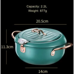 HAPPYSHOPPING Friteuse Tempura Domestique Japonaise A Controle De Temperature Friteuse En Acier Inoxydable 20cm Avec Thermometre, Argent - Argent 7 HAPPYSHOPPING Friteuse Tempura Domestique Japonaise A Controle De Temperature Friteuse En Acier Inoxydable 20cm Avec Thermometre, Argent - Argent -Accessoires de barbecue Soldes 34608827 3