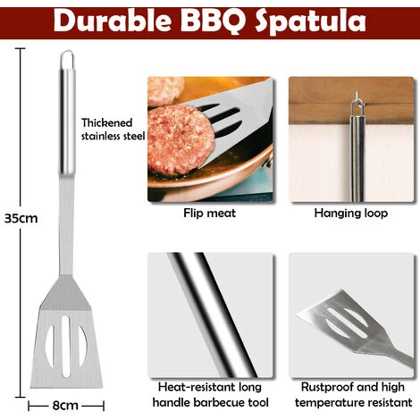 TODECO Lot D'Ustensiles Pour Barbecue, Set D'Ustensiles Bbq Pour Grillades - Matériau: Alliage En Aluminium - Matériel De L'étui: Alliage D'aluminium - Mallette En Aluminium, 3 Ustensiles En Acier Inoxydable 2 TODECO Lot D'Ustensiles Pour Barbecue, Set D'Ustensiles Bbq Pour Grillades - Matériau: Alliage En Aluminium - Matériel De L'étui: Alliage D'aluminium - Mallette En Aluminium, 3 Ustensiles En Acier Inoxydable – Image 2