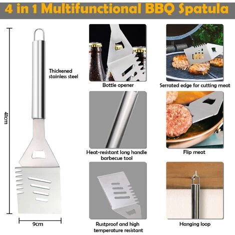 TODECO 18 Pcs Ustensiles Barbecue,Kit Barbecue En Acier Inoxydable, Outils Barbecue PortableMallette En Aluminium, Matériau: Alliage En Aluminium 2 TODECO 18 Pcs Ustensiles Barbecue,Kit Barbecue En Acier Inoxydable, Outils Barbecue PortableMallette En Aluminium, Matériau: Alliage En Aluminium – Image 2