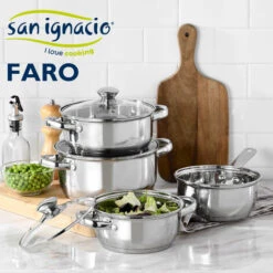 San Ignacio - Cuisine - Batterie 7 Pièces Phare Et Set 3 Poêles Ø16/Ø20/Ø24 Cm, Aluminium Pressé, Antiadhésif, Induction -Accessoires de barbecue Soldes 35327068 4