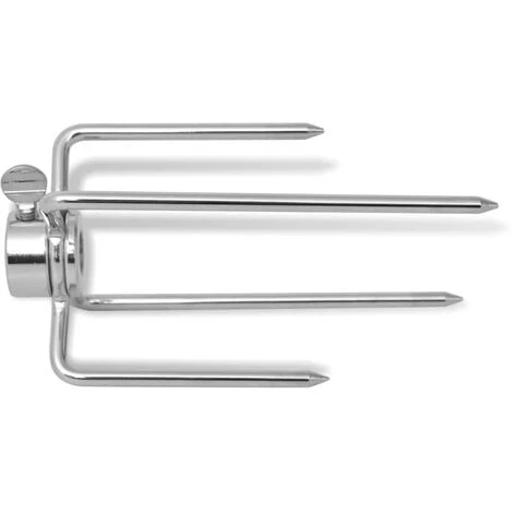 VidaXL Fourchettes De Broche 2 Pcs Acier - Argent 3 VidaXL Fourchettes De Broche 2 Pcs Acier - Argent – Image 3