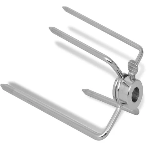 VidaXL Fourchettes De Broche 2 Pcs Acier - Argent 4 VidaXL Fourchettes De Broche 2 Pcs Acier - Argent – Image 4
