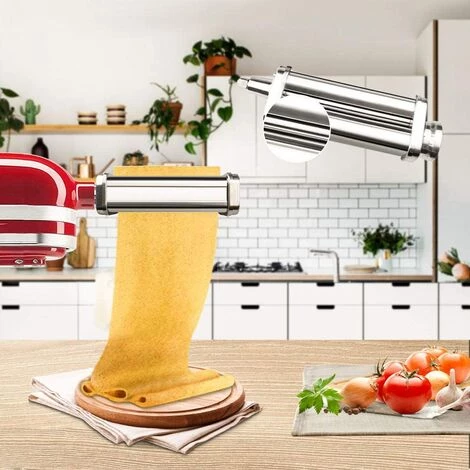 BRIDAY Rouleau à Pâtes Et Accessoire D'outil De Coupe Pour Batteur Sur Socle KitchenAid, Accessoires Pour Ensemble De Pâtes, Rouleau à Pâtes/coupe-spaghetti, Coupe-fettucine 2 BRIDAY Rouleau à Pâtes Et Accessoire D'outil De Coupe Pour Batteur Sur Socle KitchenAid, Accessoires Pour Ensemble De Pâtes, Rouleau à Pâtes/coupe-spaghetti, Coupe-fettucine – Image 2
