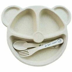 BRIDAY Lot De 3 Assiettes Enfant, Assiette Bébé, Assiette Enfant Vaisselle Enfant Stable Passe Au Lave-vaisselle Et Au Micro-ondes Avec Cuillère Et Fourchette -Accessoires de barbecue Soldes 35562429 4