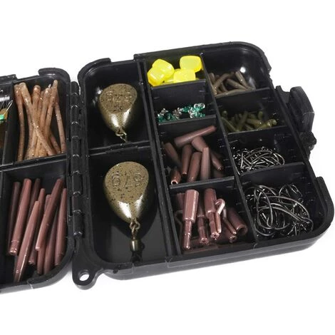 BRIDAY 224/252 Pièces Kit D'accessoires De Pêche, Hameçons, Flotteurs, Pivots De Pêche, Mousquetons, Toboggans En Plomb, Ensemble De Pêche Avec Boîte De Pêche Pour Carpe Saumon Dorée 2 BRIDAY 224/252 Pièces Kit D'accessoires De Pêche, Hameçons, Flotteurs, Pivots De Pêche, Mousquetons, Toboggans En Plomb, Ensemble De Pêche Avec Boîte De Pêche Pour Carpe Saumon Dorée – Image 2