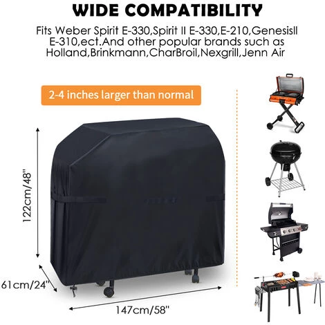 TIGA 147*61*122cm 210D Housse De Barbecue Extérieure Anti-UV Imperméable 4 TIGA 147*61*122cm 210D Housse De Barbecue Extérieure Anti-UV Imperméable – Image 4