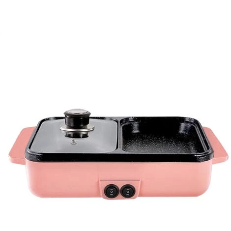 TIGA 2 En 1 Multifonction 1400W Cuisson électrique Hot Pot Cuiseur Barbecue Grill Hot Pot Nouilles ?ufs Soupe Barbecue Plaque De Gril Antiadhésive Barbecue Pan (Rose, Prise EU 220V) 1 TIGA 2 En 1 Multifonction 1400W Cuisson électrique Hot Pot Cuiseur Barbecue Grill Hot Pot Nouilles ?ufs Soupe Barbecue Plaque De Gril Antiadhésive Barbecue Pan (Rose, Prise EU 220V)