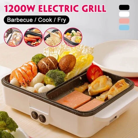 TIGA 2 En 1 Multifonction 1400W Cuisson électrique Hot Pot Cuiseur Barbecue Grill Hot Pot Nouilles ?ufs Soupe Barbecue Plaque De Gril Antiadhésive Barbecue Pan (Rose, Prise EU 220V) 3 TIGA 2 En 1 Multifonction 1400W Cuisson électrique Hot Pot Cuiseur Barbecue Grill Hot Pot Nouilles ?ufs Soupe Barbecue Plaque De Gril Antiadhésive Barbecue Pan (Rose, Prise EU 220V) – Image 3