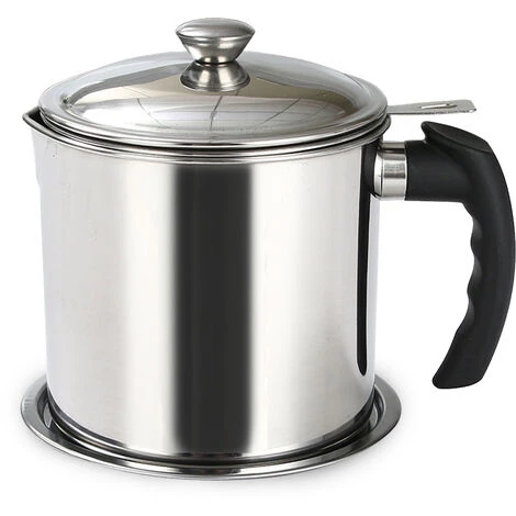 HAPPYSHOPPING Filtre A Huile Pot De Graisse De Bacon En Acier Inoxydable Boite De Stockage D'huile Recipient A Mailles Fines Pour Stocker L'huile De Friture Et La Graisse De Cuisson,modele:Argent - Modele:Argent 2 HAPPYSHOPPING Filtre A Huile Pot De Graisse De Bacon En Acier Inoxydable Boite De Stockage D'huile Recipient A Mailles Fines Pour Stocker L'huile De Friture Et La Graisse De Cuisson,modele:Argent - Modele:Argent – Image 2