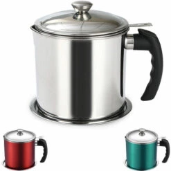HAPPYSHOPPING Filtre A Huile Pot De Graisse De Bacon En Acier Inoxydable Boite De Stockage D'huile Recipient A Mailles Fines Pour Stocker L'huile De Friture Et La Graisse De Cuisson,modele:Argent - Modele:Argent 7 HAPPYSHOPPING Filtre A Huile Pot De Graisse De Bacon En Acier Inoxydable Boite De Stockage D'huile Recipient A Mailles Fines Pour Stocker L'huile De Friture Et La Graisse De Cuisson,modele:Argent - Modele:Argent -Accessoires de barbecue Soldes 35784009 3