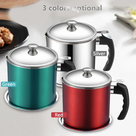 HAPPYSHOPPING Filtre A Huile Pot De Graisse De Bacon En Acier Inoxydable Boite De Stockage D'huile Recipient A Mailles Fines Pour Stocker L'huile De Friture Et La Graisse De Cuisson,modele:Argent - Modele:Argent 4 HAPPYSHOPPING Filtre A Huile Pot De Graisse De Bacon En Acier Inoxydable Boite De Stockage D'huile Recipient A Mailles Fines Pour Stocker L'huile De Friture Et La Graisse De Cuisson,modele:Argent - Modele:Argent – Image 4