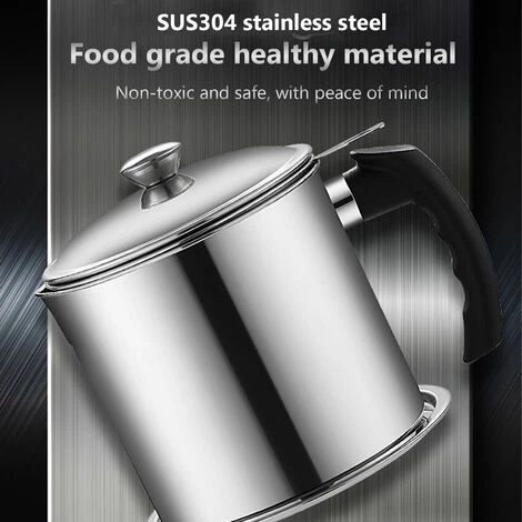HAPPYSHOPPING Filtre A Huile Pot De Graisse De Bacon En Acier Inoxydable Boite De Stockage D'huile Recipient A Mailles Fines Pour Stocker L'huile De Friture Et La Graisse De Cuisson,modele:Argent - Modele:Argent 5 HAPPYSHOPPING Filtre A Huile Pot De Graisse De Bacon En Acier Inoxydable Boite De Stockage D'huile Recipient A Mailles Fines Pour Stocker L'huile De Friture Et La Graisse De Cuisson,modele:Argent - Modele:Argent – Image 5