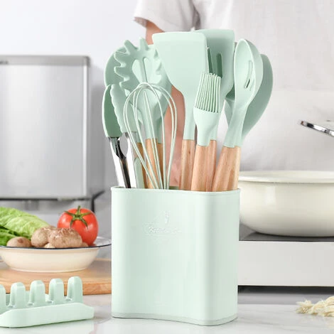 ASUPERMALL 11 Pieces Ensembles D'Ustensiles De Cuisine En Silicone Antiadhesif Resistance A La Chaleur Ensemble D'Ustensiles De Cuisine Outils, Rose - Rose 4 ASUPERMALL 11 Pieces Ensembles D'Ustensiles De Cuisine En Silicone Antiadhesif Resistance A La Chaleur Ensemble D'Ustensiles De Cuisine Outils, Rose - Rose – Image 4