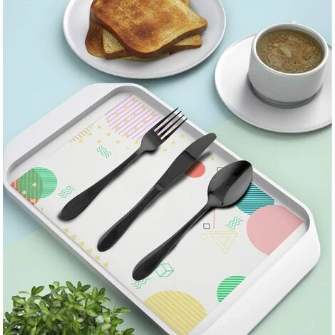 Kueatily 8 Pièces Couverts De Camping, Couverts De Table Acier Inoxydable,Voyage Avec étui Portable Acier Inoxydable Table Couverts Avec Organiseur Pour Pique-Nique Maison Cuisine école Lunch Box(Noir) 4 Kueatily 8 Pièces Couverts De Camping, Couverts De Table Acier Inoxydable,Voyage Avec étui Portable Acier Inoxydable Table Couverts Avec Organiseur Pour Pique-Nique Maison Cuisine école Lunch Box(Noir) – Image 4