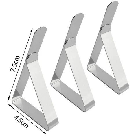ASUPERMALL Pinces A Nappe En Acier Inoxydable Couverture De Table Pinces Triangulaires Pinces A Nappe De Pique-Nique De Jardin, 12 Pcs 5 ASUPERMALL Pinces A Nappe En Acier Inoxydable Couverture De Table Pinces Triangulaires Pinces A Nappe De Pique-Nique De Jardin, 12 Pcs – Image 5