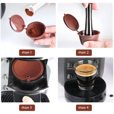 ASUPERMALL 3 Pieces Dosettes De Cafe Reutilisables Capsules De Cafe Rechargeables Compatibles Avec Les Filtres A Cafe Rechargeables Dolce Gusto Avec Brosse 5 ASUPERMALL 3 Pieces Dosettes De Cafe Reutilisables Capsules De Cafe Rechargeables Compatibles Avec Les Filtres A Cafe Rechargeables Dolce Gusto Avec Brosse – Image 5