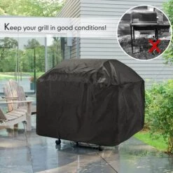 TRIOMPHE Housse Barbecue, Housse Bâche De Protection Résistante De 210D Oxford Protection BBQ à Gaz, Couverture De Grill Anti-Vent/Anti-UV/Anti-l'eau/Anti-l'Humidité/Antipoussière 145x61x117cm Noir 9 TRIOMPHE Housse Barbecue, Housse Bâche De Protection Résistante De 210D Oxford Protection BBQ à Gaz, Couverture De Grill Anti-Vent/Anti-UV/Anti-l'eau/Anti-l'Humidité/Antipoussière 145x61x117cm Noir -Accessoires de barbecue Soldes 36027686 5