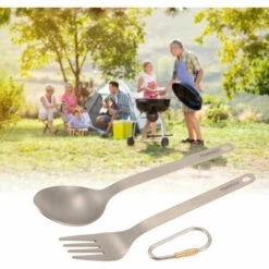 TOMSHOO Titanium Vaisselle Diner Frok Spoon Couverts Couverts Avec Sac De Rangement Mousqueton Pour La Maison Camping En Plein Air, Modele : Fourchette Et Cuillere 7 TOMSHOO Titanium Vaisselle Diner Frok Spoon Couverts Couverts Avec Sac De Rangement Mousqueton Pour La Maison Camping En Plein Air, Modele : Fourchette Et Cuillere -Accessoires de barbecue Soldes 36028421 3